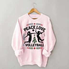 Peace Love Volleyball Christmas Sweatshirt