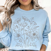 Vintage Pressed Yellow Flowers Floral Sweatshirt