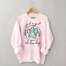 Just a Girl Who Loves Dogs  Animal Lover Sweatshirt