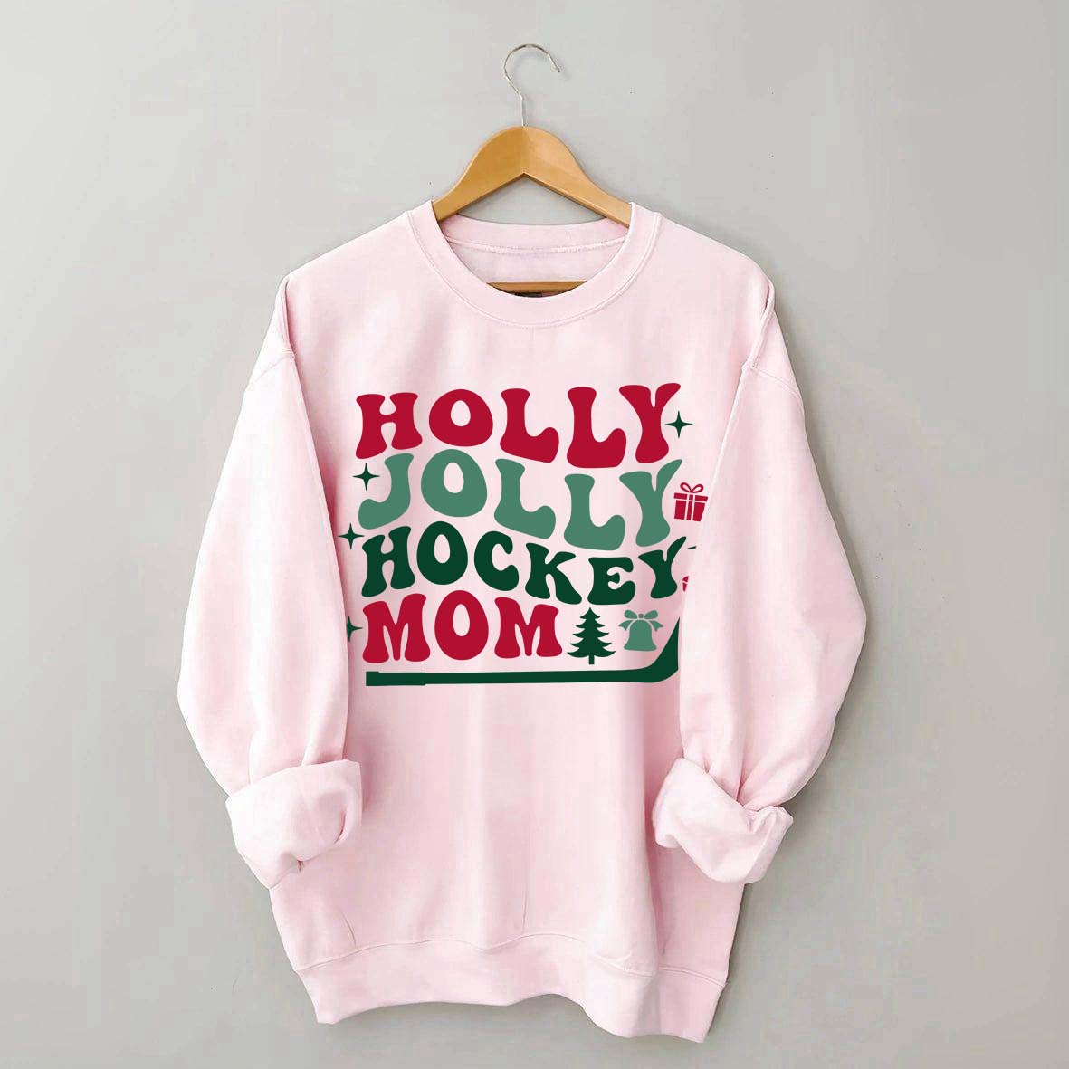 Holly Jolly Hockey Mom Christmas Sweatshirt