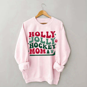 Holly Jolly Hockey Mom Christmas Sweatshirt