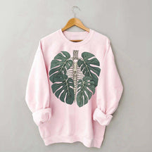 Retro Skeleton Plant Body Sweatshirt