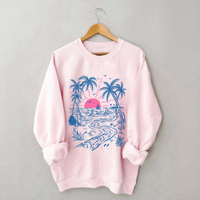 Salty Summer Beach Life Tree Sweatshirt