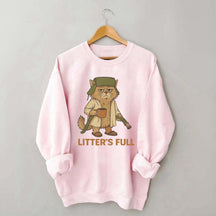 Litters Full Funny Cat Lovers Christmas Xmas Sweatshirt