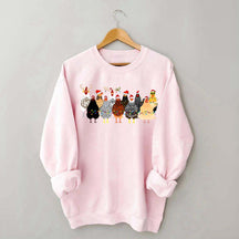 Funny Christmas Holiday Chickens Sweatshirt