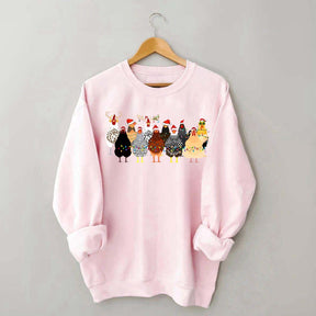 Funny Christmas Holiday Chickens Sweatshirt