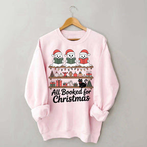Cute Ghost All Booked For Christmas Sweatshirt