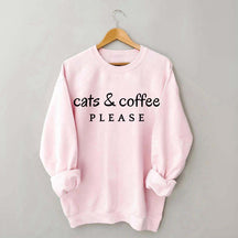 Cats & Coffee Please Sweatshirt