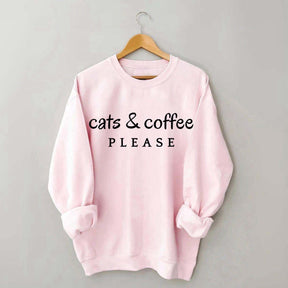Cats & Coffee Please Sweatshirt