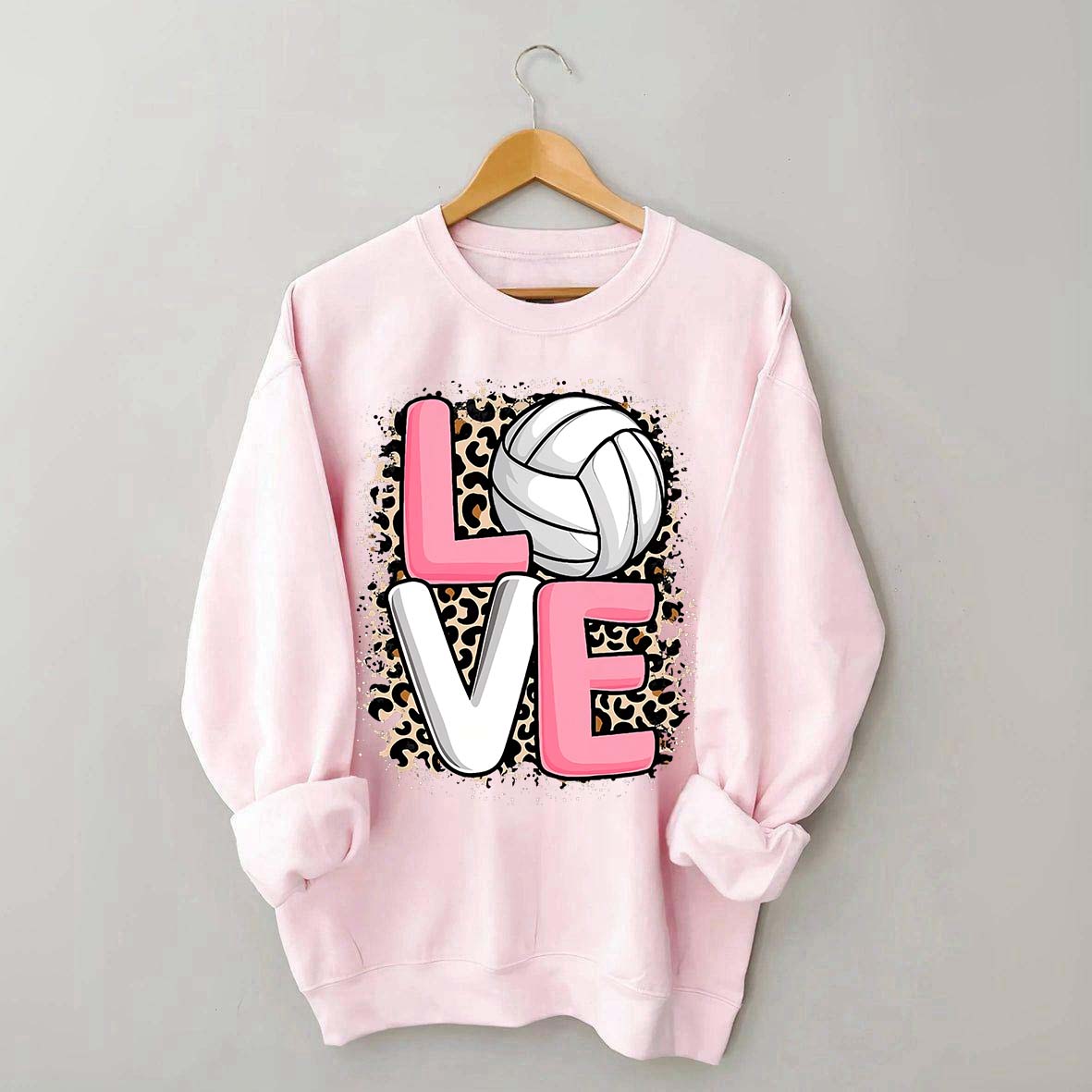 Leopard Print Love Volleyball Sweatshirt