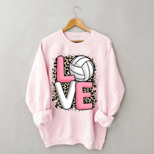 Leopard Print Love Volleyball Sweatshirt