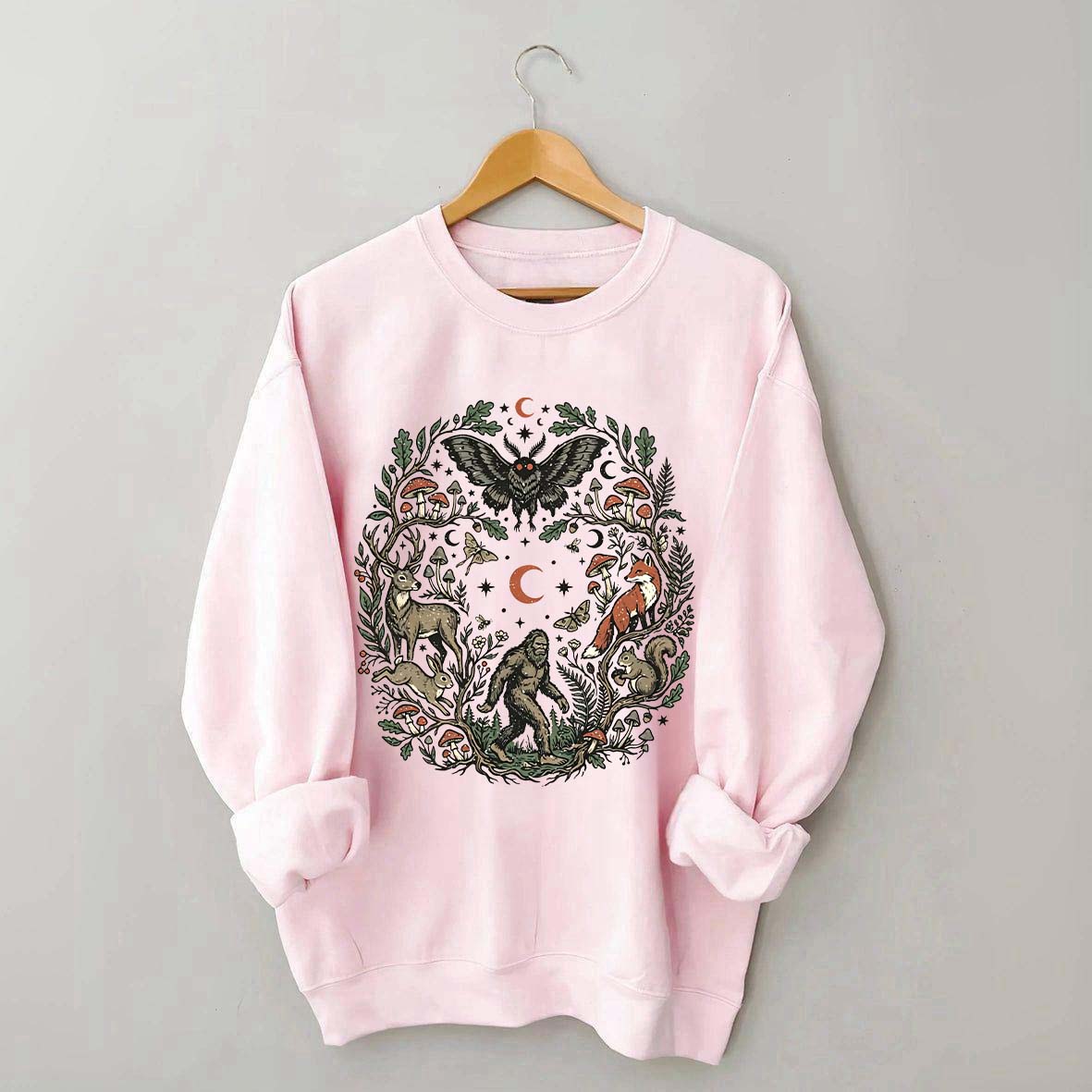 Forest Friends Cryptid Mothman Bigfoot Sweatshirt