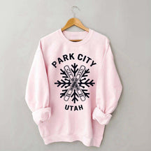 Park City Utah Snowflakes Ski Sweatshirt
