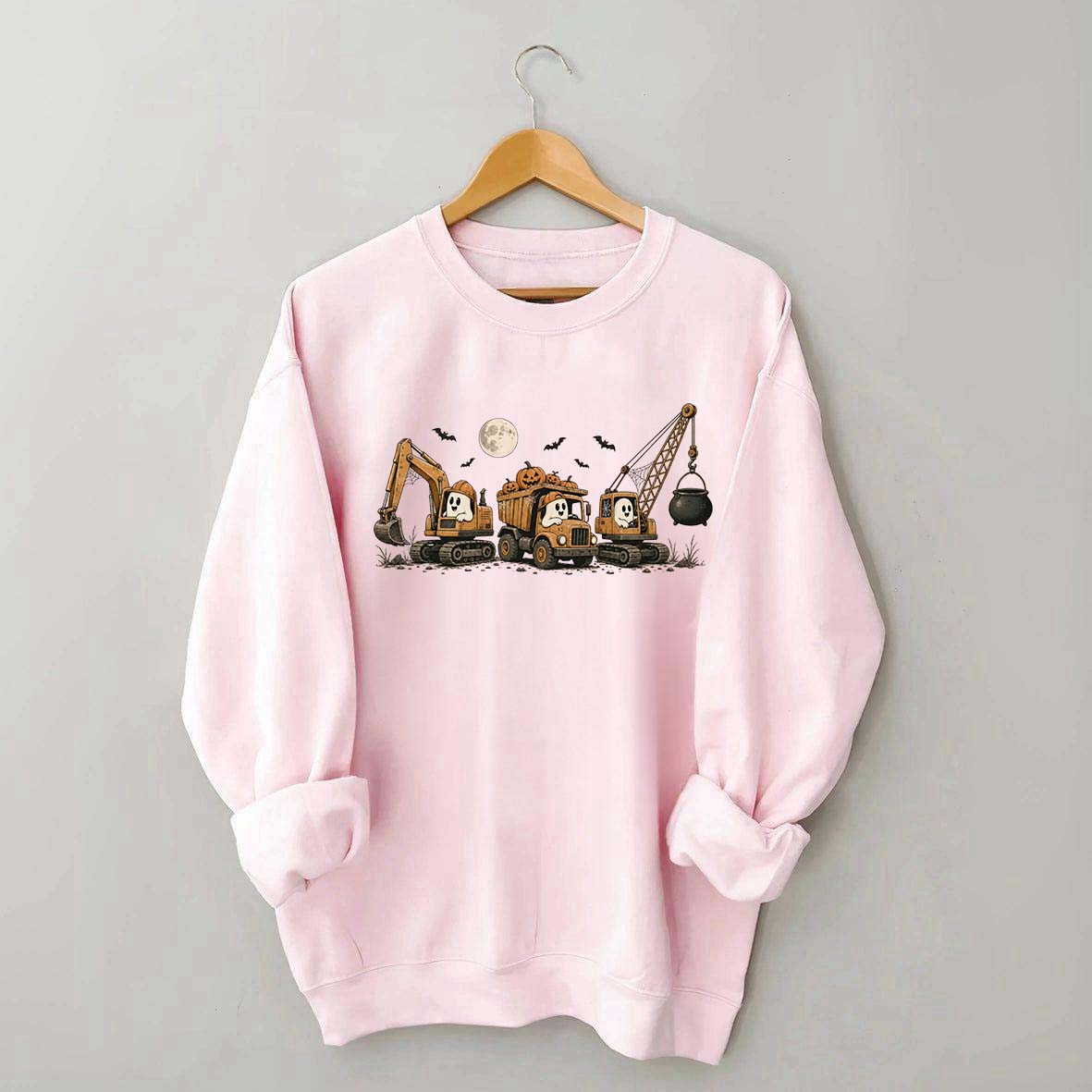 Halloween Construction Ghosts Excavator Sweatshirt