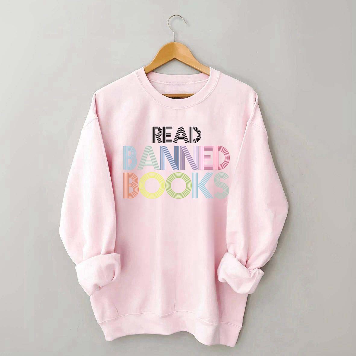 Retro Read Banned Books Rainbow Sweatshirt