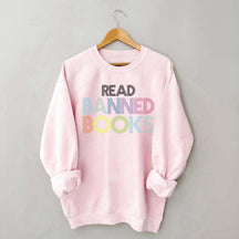 Retro Read Banned Books Rainbow Sweatshirt