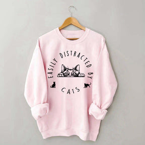 Easily Distracted By Cats Sweatshirt
