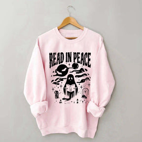 Ghost Reading Book Boho Bookish Sweatshirt