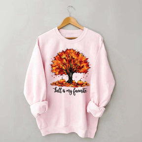 Fall Is My Favorite Tree Leaves Trendy Sweatshirt
