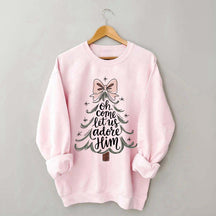Religious Christmas Oh Come Let Us Adore Him Sweatshirt
