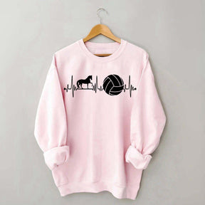 Funny Horse Volleyball Heartbeat Sweatshirt