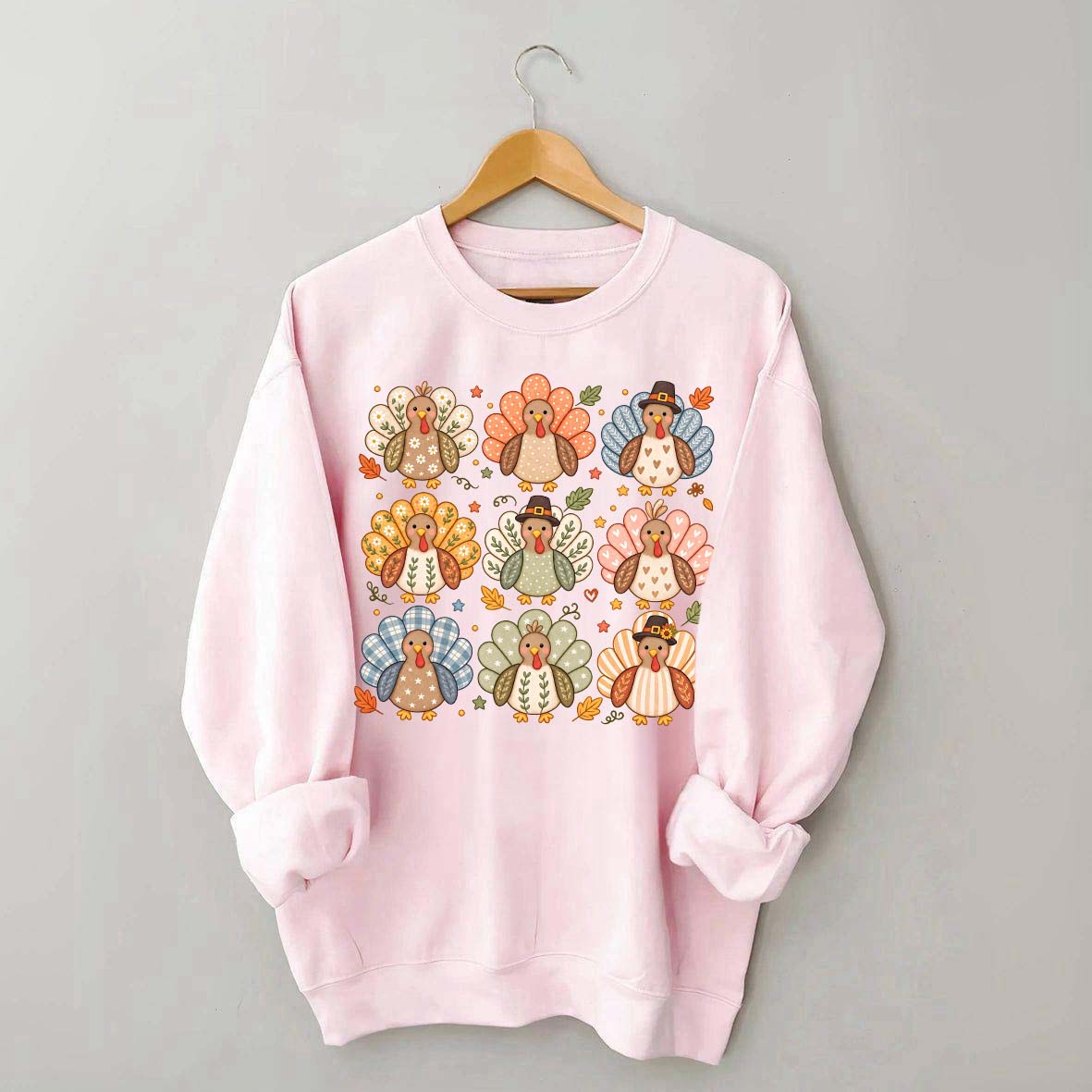 Boho Turkey Thanksgiving Preppy Fall Wild Sweatshirt