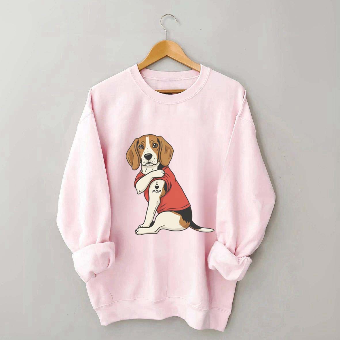 Featuring Tattooed Dog I Love Mom Sweatshirt