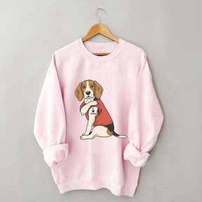 Featuring Tattooed Dog I Love Mom Sweatshirt