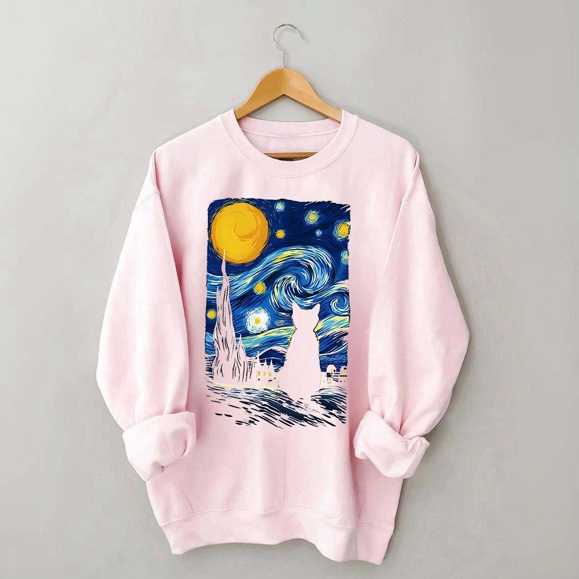 Van Gogh Cat Funny Sweatshirt