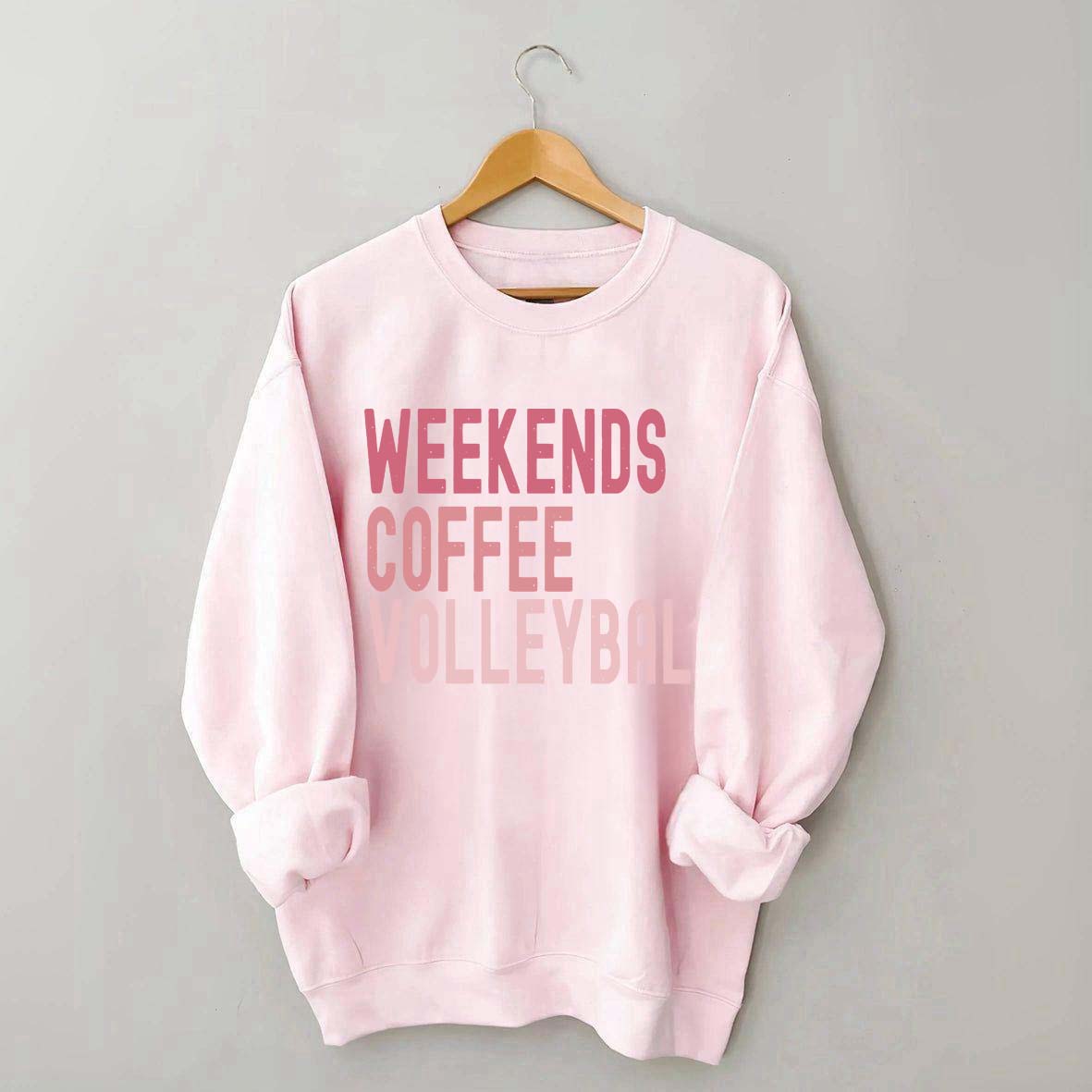 Weekend Coffee Volleyball Pink Sweatshirt