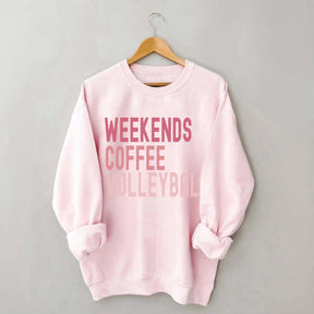 Weekend Coffee Volleyball Pink Sweatshirt