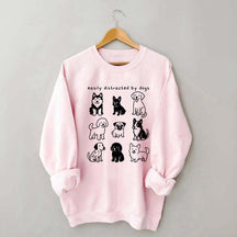 Funny Cute Easily Distracted By Dogs Sweatshirt
