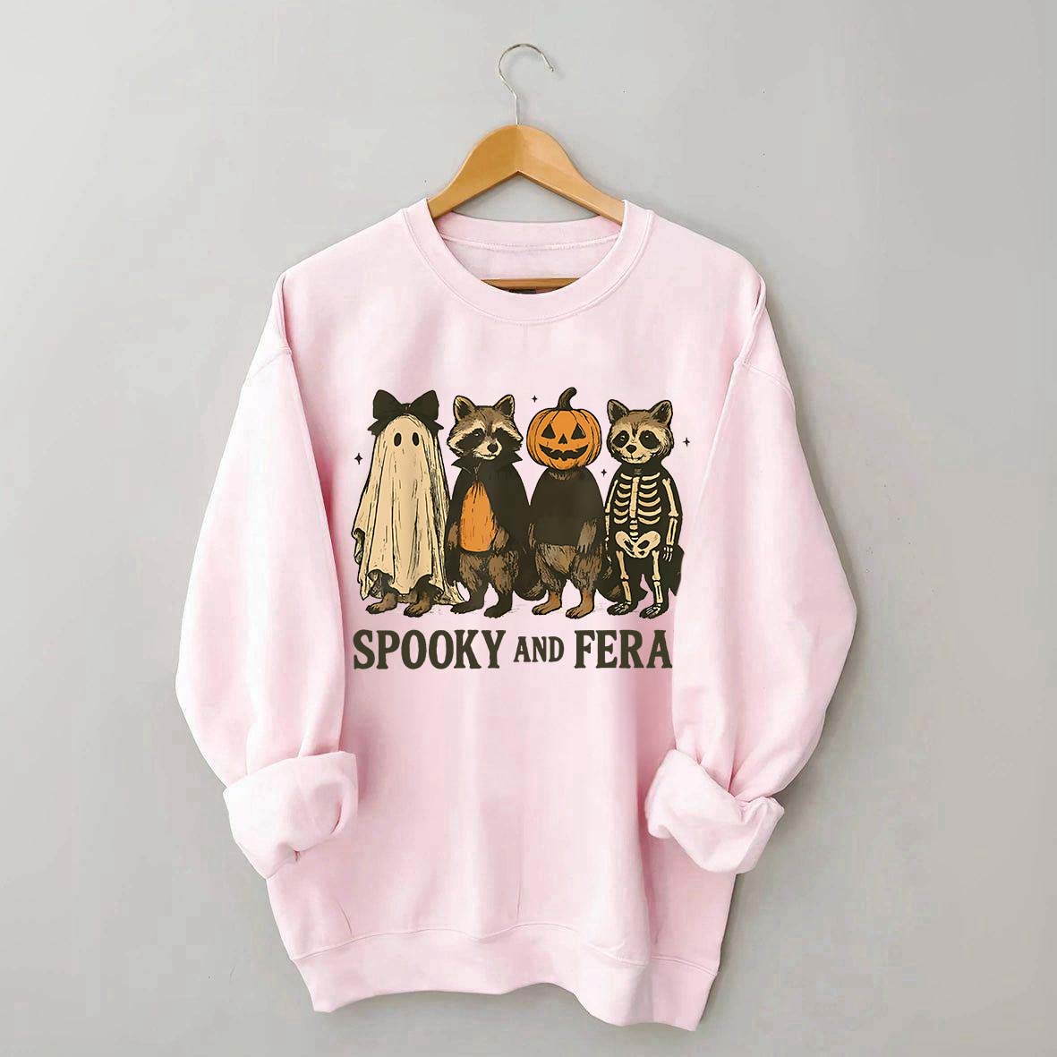 Cute Spooky and Feral Raccoon Sweatshirt