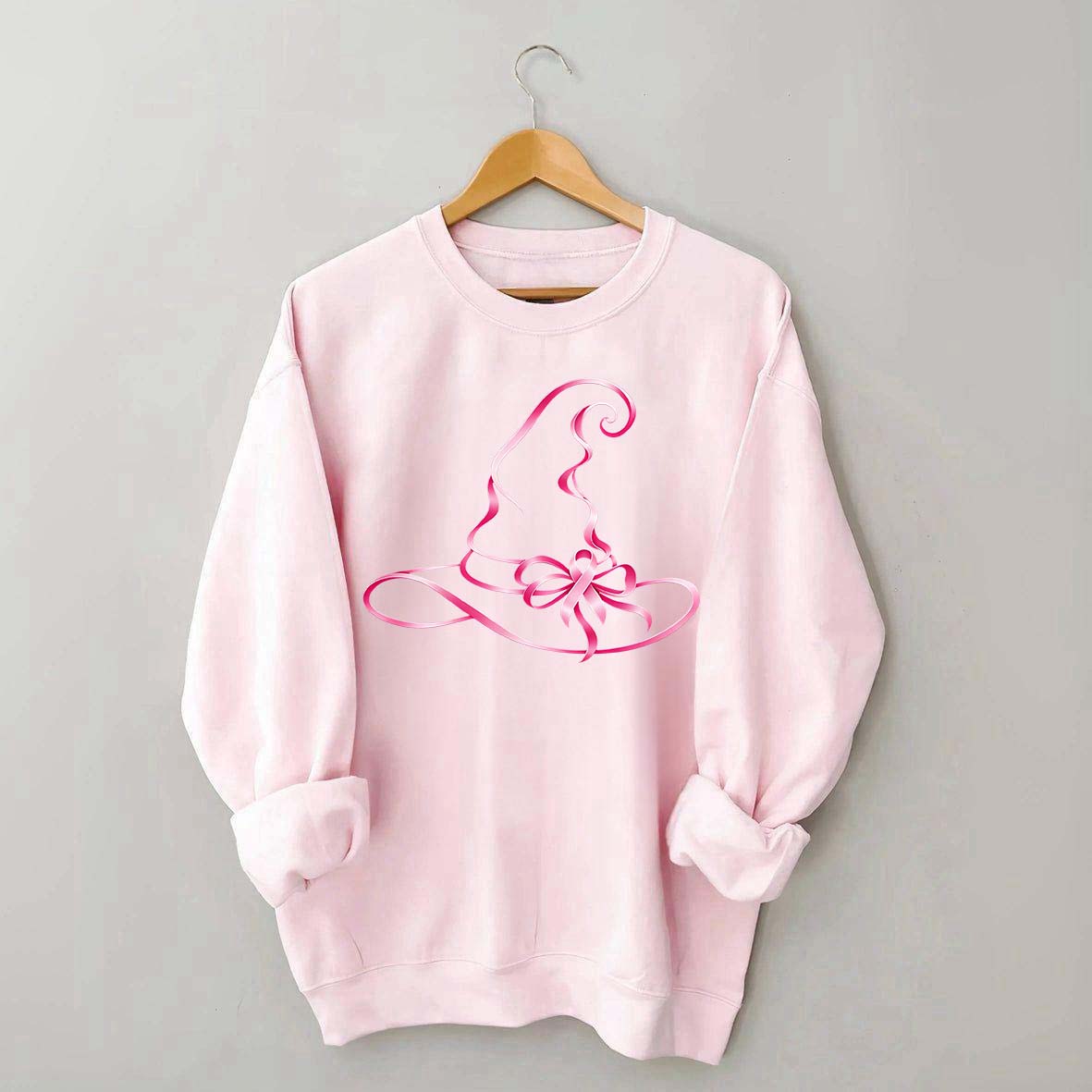 Breast Cancer Awareness Witch Hat Halloween Sweatshirt
