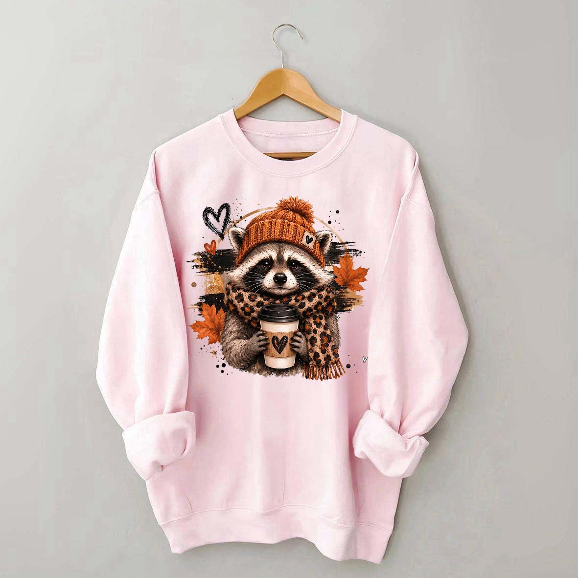 Autumn Coffee Lover Raccoon Sweatshirt