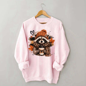 Autumn Coffee Lover Raccoon Sweatshirt