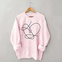 Minimalist Heart Line Art Sweatshirt
