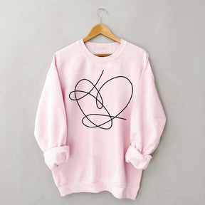 Minimalist Heart Line Art Sweatshirt