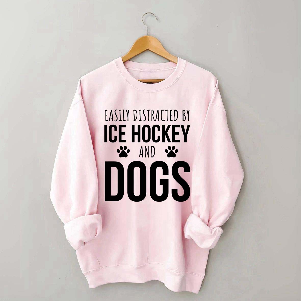 Easily Distracted By Ice Hockey And Dogs Sweatshirt