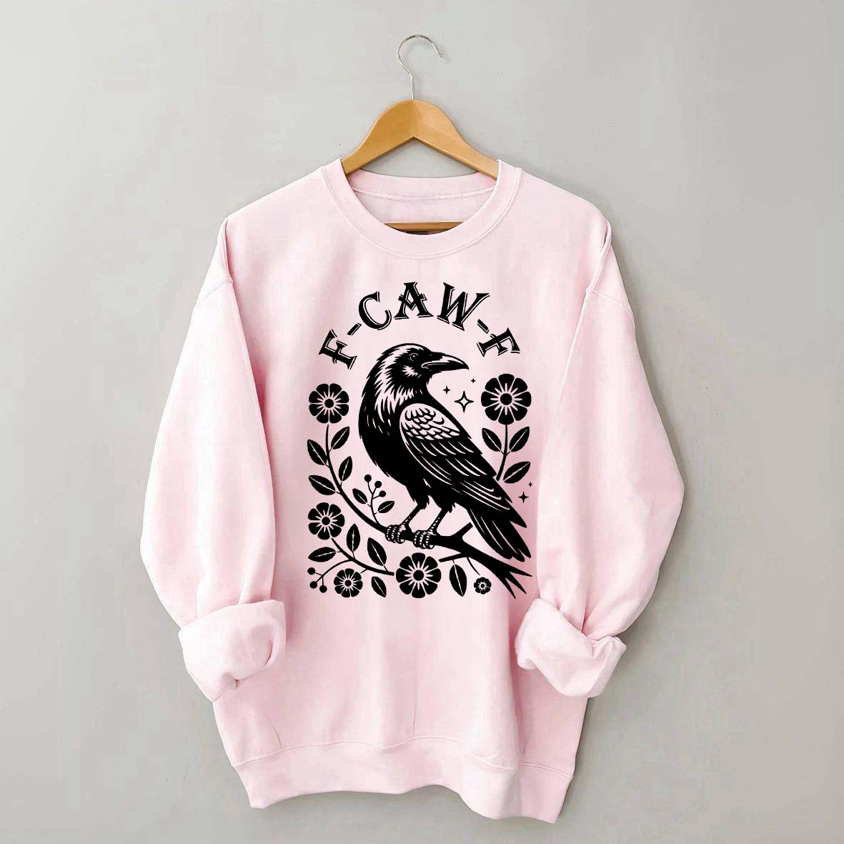 F-Caw-F Wildflowers Black Bird Sweatshirt