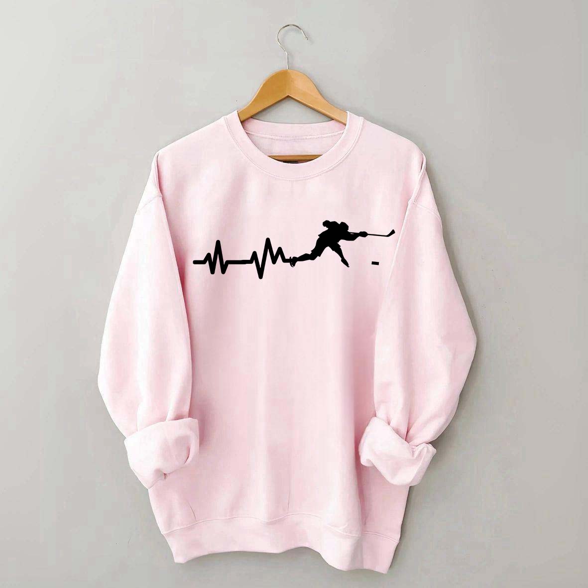 Ice Hockey Player Heartbeat Sweatshirt
