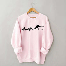 Ice Hockey Player Heartbeat Sweatshirt