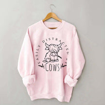 Easily Distracted By Cows Sweatshirt