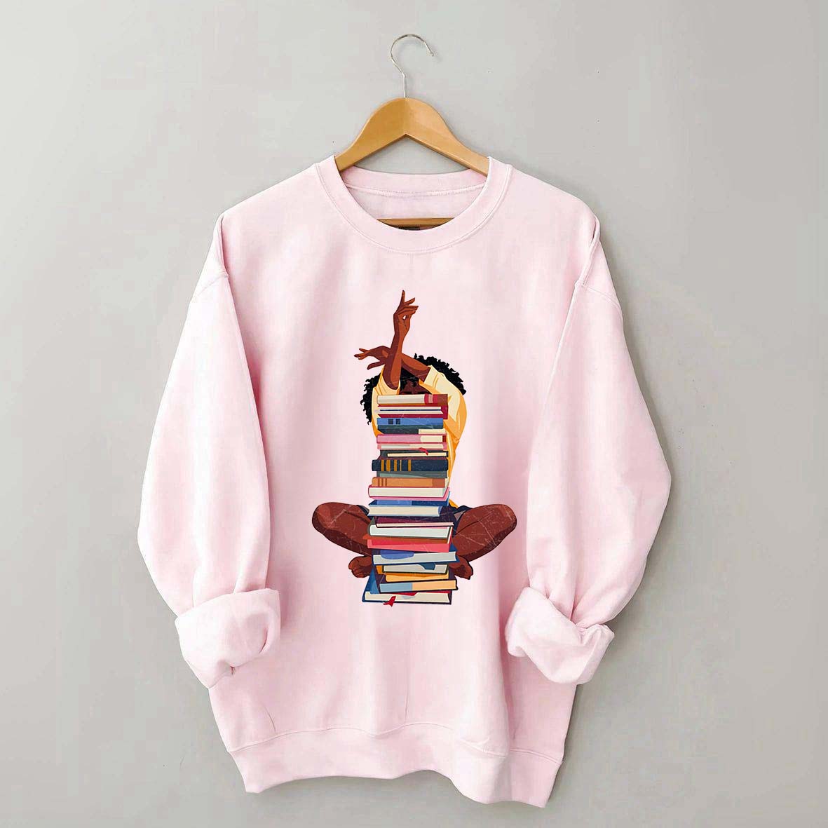 Black Woman With Books Sweatshirt
