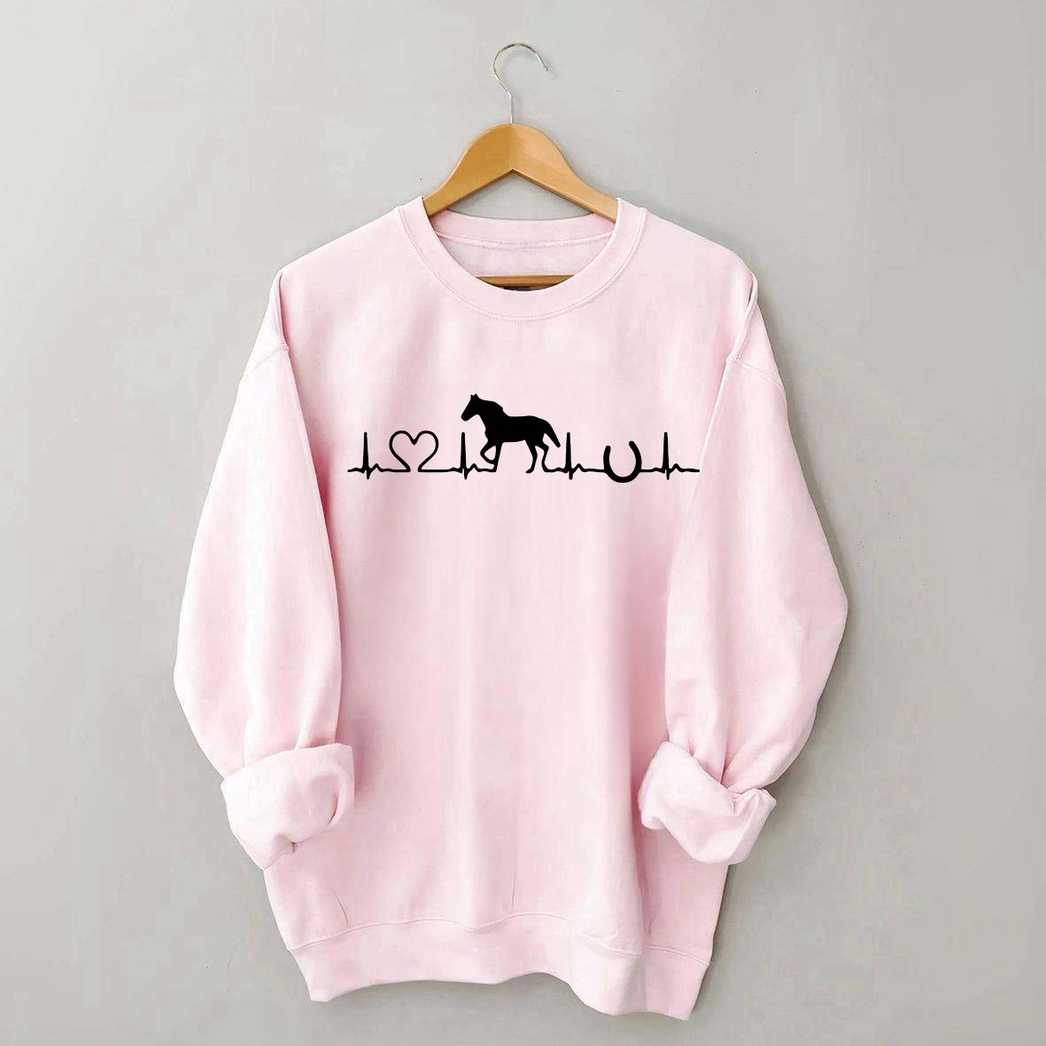 Horse Heartbeat Farm Animal Sweatshirt