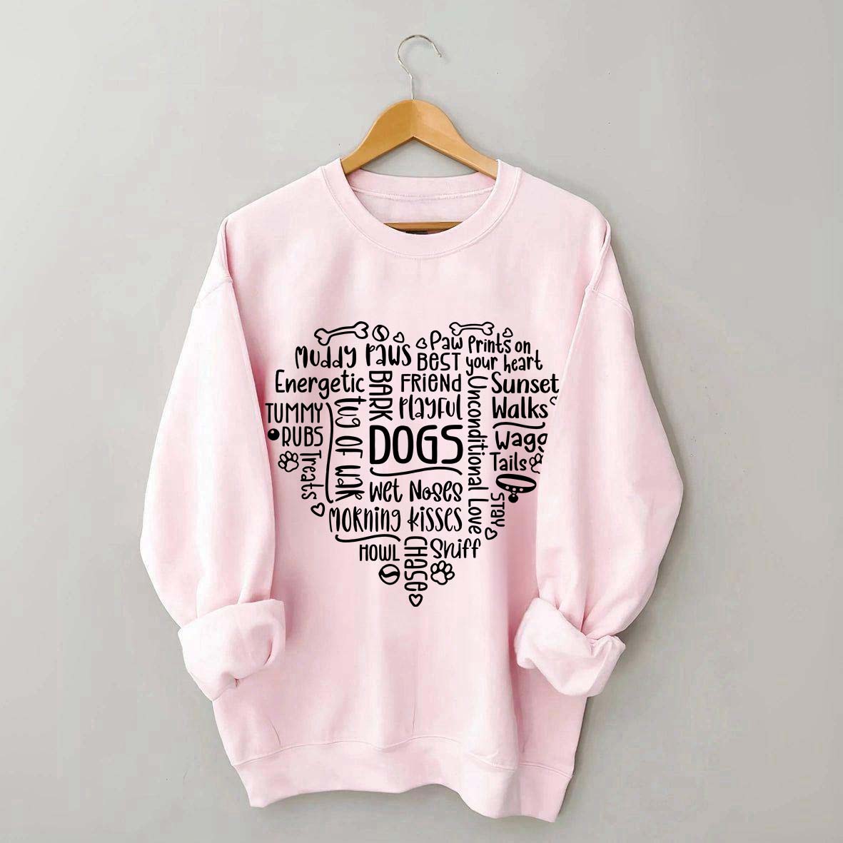 Dog Mom Words in Heart Sweatshirt
