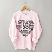 Dog Mom Words in Heart Sweatshirt