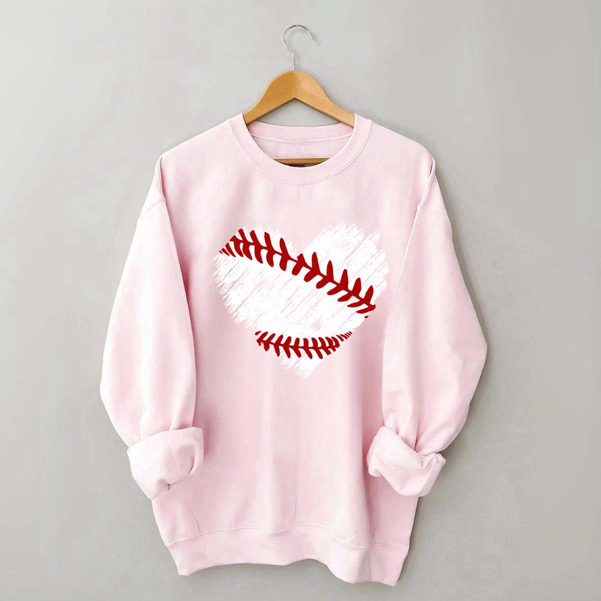 Distressed Baseball Heart Sweatshirt