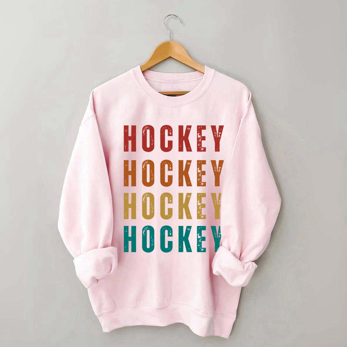 Retro Hockey Text Art Sweatshirt