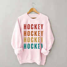 Retro Hockey Text Art Sweatshirt